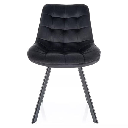 Scaun MONTI, negru - Bluvel 19, stofa catifelata/metal, 51x44x88 cm