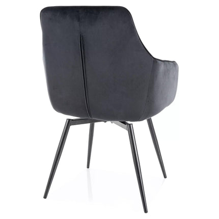 Scaun SERVIO, negru - Bluvel 19, stofa catifelata/metal, 55x45x88 cm