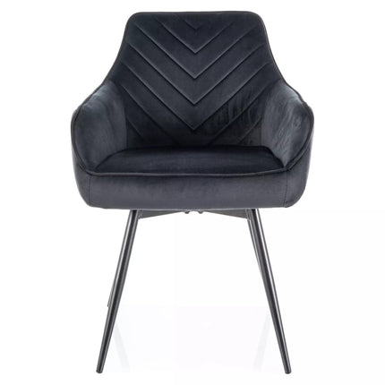 Scaun SERVIO, negru - Bluvel 19, stofa catifelata/metal, 55x45x88 cm