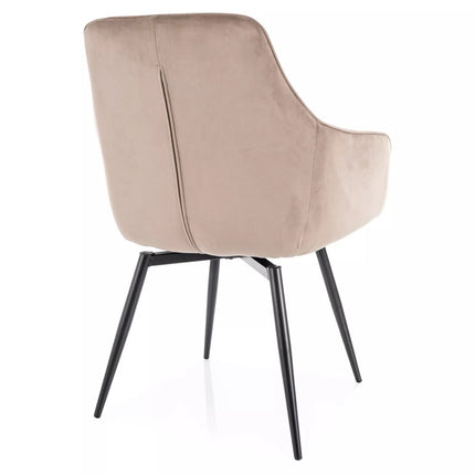 Scaun SERVIO, bej inchis - Bluvel 40, stofa catifelata/metal, 55x45x88 cm