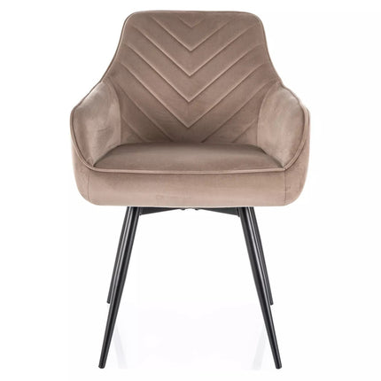 Scaun SERVIO, bej inchis - Bluvel 40, stofa catifelata/metal, 55x45x88 cm