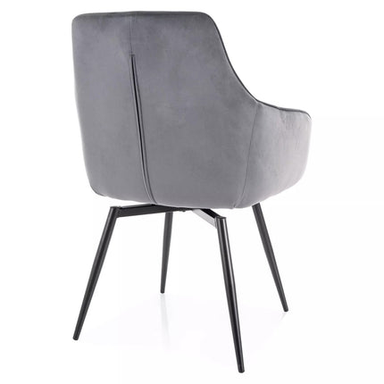 Scaun MARLO, gri - Bluvel 14, stofa catifelata/metal, 55x45x88 cm