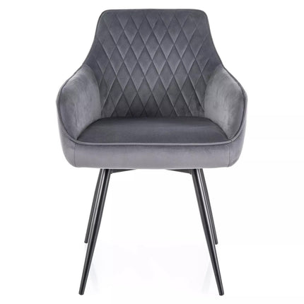 Scaun MARLO, gri - Bluvel 14, stofa catifelata/metal, 55x45x88 cm