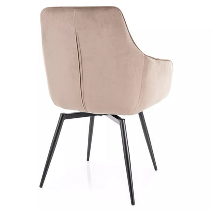 Scaun MARLO, bej inchis - Bluvel 40, stofa catifelata/metal, 55x45x88 cm