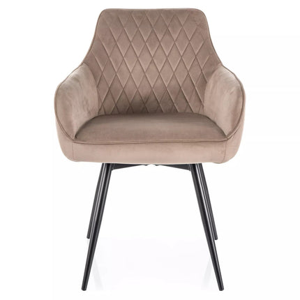 Scaun MARLO, bej inchis - Bluvel 40, stofa catifelata/metal, 55x45x88 cm