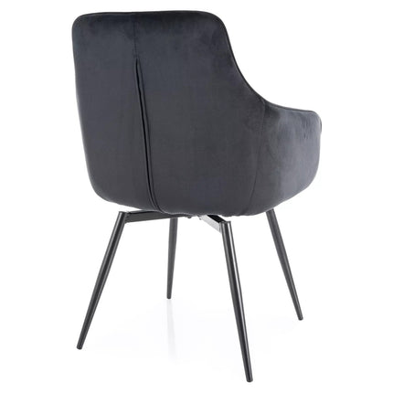 Scaun MARLO, negru - Bluvel 19, stofa catifelata/metal, 55x45x88 cm