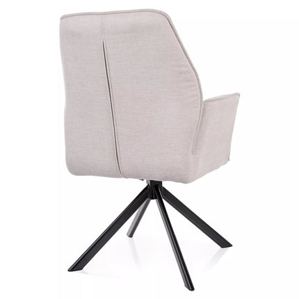 Scaun rotativ HUGO, bej deschis/negru, stofa clasica/metal, 58x46x90 cm