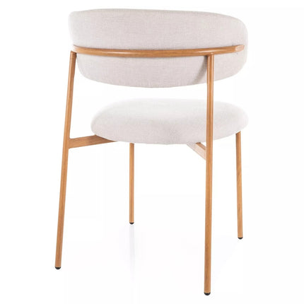 Scaun ELTON D, bej deschis - Brego 22/stejar, stofa clasica/metal, 56x46x80 cm