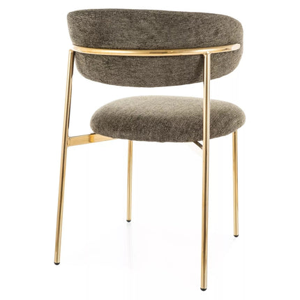 Scaun ELTON, verde olive - Raven 78/auriu, stofa clasica/metal, 56x46x80 cm