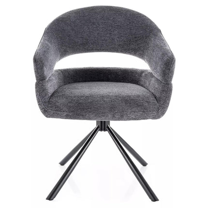 Scaun BORGO, gri - Raven 18, stofa clasica/metal, 58x45x87 cm