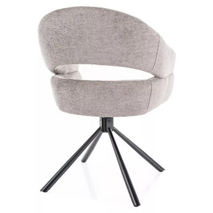 Scaun BORGO, gri deschis - Raven 07, stofa clasica/metal, 58x45x87 cm