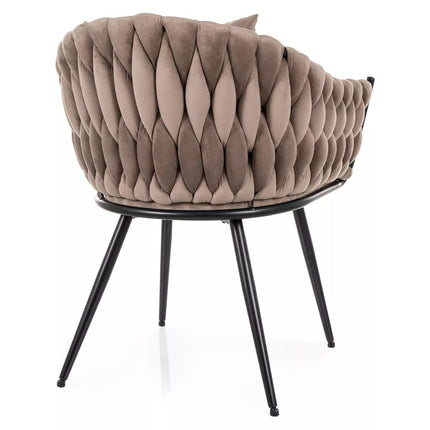Scaun NUVO, bej inchis - Bluvel 40, stofa catifelata/metal, 62x47x86 cm