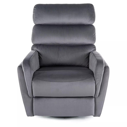 Fotoliu recliner ARGOS, stofa catifelata gri - Bluvel 14, 78x82/162x107 cm