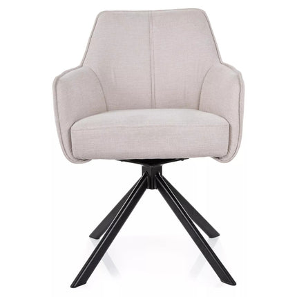Scaun NOTTI, bej deschis/negru, stofa clasica/metal, 55x45x83 cm