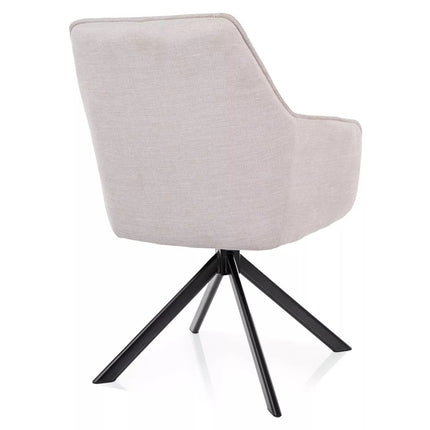 Scaun NOTTI, bej deschis/negru, stofa clasica/metal, 55x45x83 cm