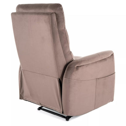 Fotoliu recliner SOLON M, stofa catifelata cappuccino - Bluvel 38, 74x86/162x106 cm