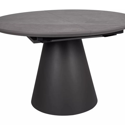 Masa extensibila ANGEL II, gri cu efect de marmura/negru, 120/160x120x75 cm