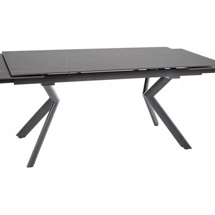 Masa extensibila NORTON, negru cu efect de marmura/negru, 160/240x90x75 cm