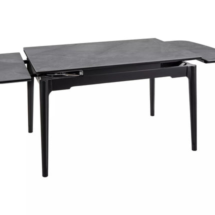 Masa extensibila SENTO, gri cu efect de marmura, ceramica/lemn, 120/180x80x76 cm