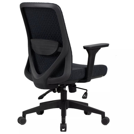 Scaun de birou Q-744, negru, stofa clasica/plasa, 62x50x91/101 cm