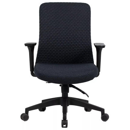 Scaun de birou Q-744, negru, stofa clasica/plasa, 62x50x91/101 cm