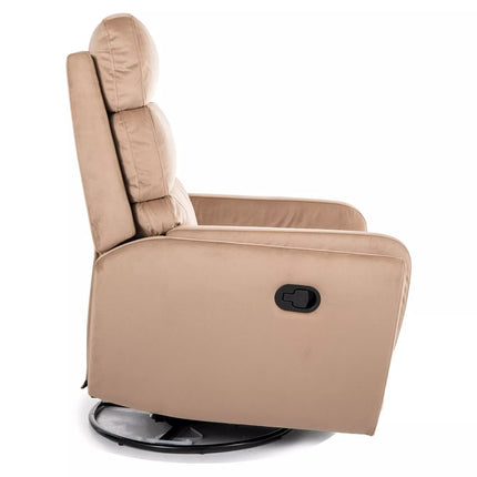 Fotoliu recliner ARGOS, stofa catifelata bej - Bluvel 28, 78x82/162x107 cm