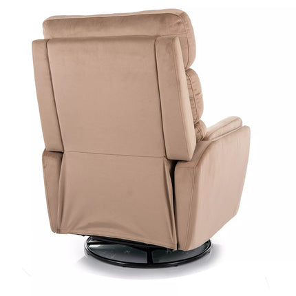 Fotoliu recliner ARGOS, stofa catifelata bej - Bluvel 28, 78x82/162x107 cm