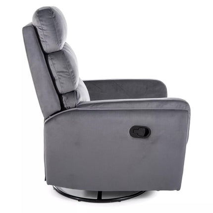 Fotoliu recliner ARGOS, stofa catifelata gri - Bluvel 14, 78x82/162x107 cm