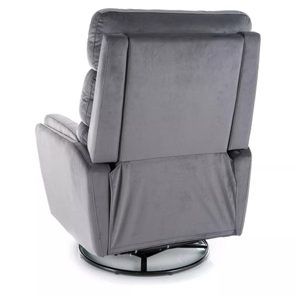 Fotoliu recliner ARGOS, stofa catifelata gri - Bluvel 14, 78x82/162x107 cm