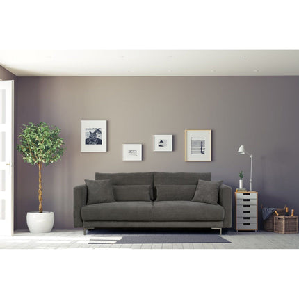 Canapea extensibila RICO, stofa catifelata verde Monolith 37, lada de depozitare, functie de dormit, 224x114x91 cm