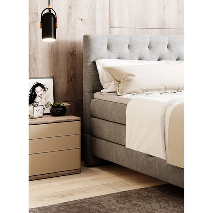 Pat GODIN 160 boxspring, personalizabil, 2 lazi depozitare, cu saltele si topper 5 cm