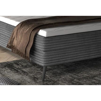 Pat boxspring HARPER 140, personalizabil, cu saltele si topper 5 cm