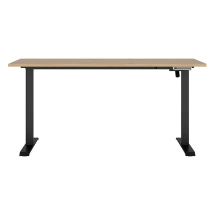 Masa birou SPACE OFFICE, stejar artisan/negru, PAL laminat/metal, cu inaltime reglabila, 160x68x72-120 cm