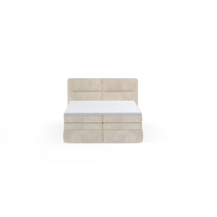 Pat HUDSON 140 boxspring, personalizabil, cu spatiu depozitare, saltele si topper 5 cm