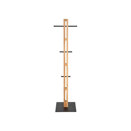 Cuier pom HALBERT, stejar/negru, lemn/metal, 45x40x175 cm