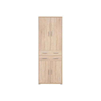 Dulap OFFICE, stejar sonoma, PAL laminat, cu 4 usi si 2 sertare, 79x35x221 cm