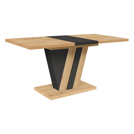 Masa extensibila ZATAR, stejar artisan/negru, PAL laminat, 125/170x75x76 cm