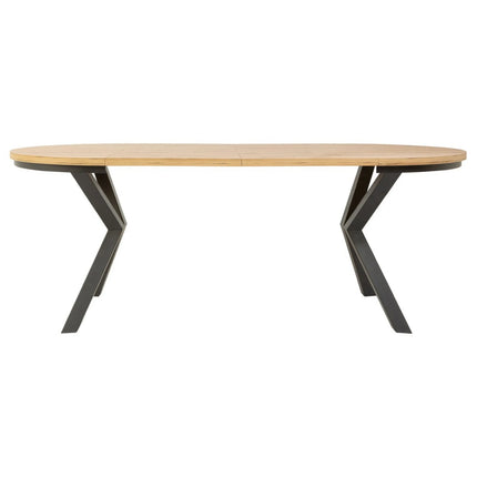 Masa extensibila ELAND, stejar wotan/negru, PAL laminat/metal, 100/200x100x76 cm