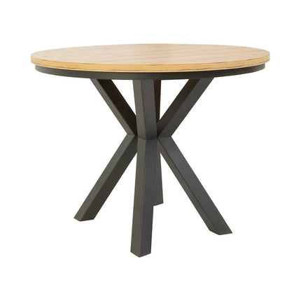 Masa extensibila ELAND, stejar wotan/negru, PAL laminat/metal, 100/200x100x76 cm