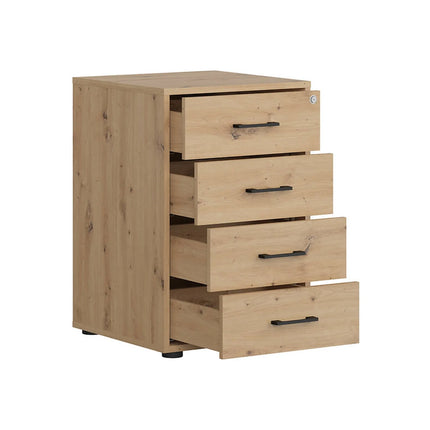 Comoda SPACE OFFICE, stejar artisan, PAL laminat, 50x50x76 cm
