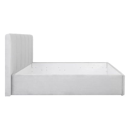 Cadru pat LONES 160x200, stofa catifelata gri deschis - Bluvel 03