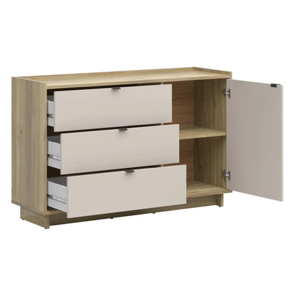 Comoda DALVA, stejar/casmir, PAL, 134x42x86 cm