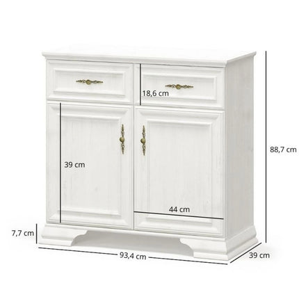 Set mobilier dormitor IRYS, pin alb anderson, PAL laminat, 5 piese