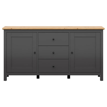 Comoda HESEN, gri grafit/stejar artisan, PAL, 186x44x96 cm
