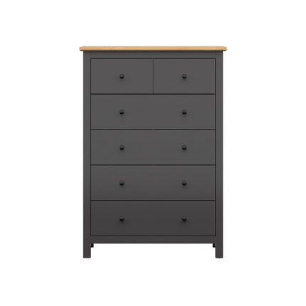 Comoda HESEN, gri grafit/stejar artizanal, PAL, 101x44x145 cm