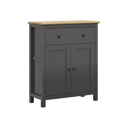 Comoda HESEN, gri grafit/stejar artizanal, PAL, 101x44x121 cm