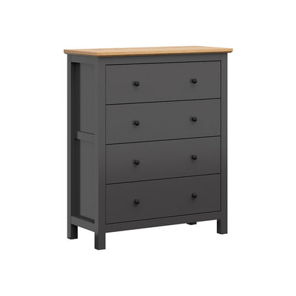 Comoda HESEN, gri grafit/stejar artizanal, PAL, 101x44x120 cm