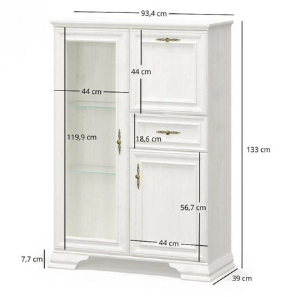 Set mobilier living IRYS, pin alb anderson, PAL laminat, 3 piese