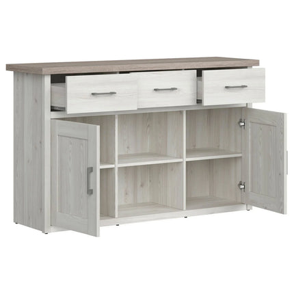 Comoda LUCA JUZI, zada sibiu deschis/stejar sonoma, PAL laminat, 148x43x90 cm