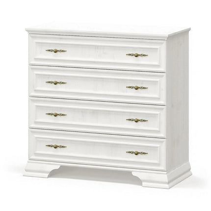 Comoda IRYS, pin alb anderson, PAL laminat, cu 4 sertare, 93x39x89 cm
